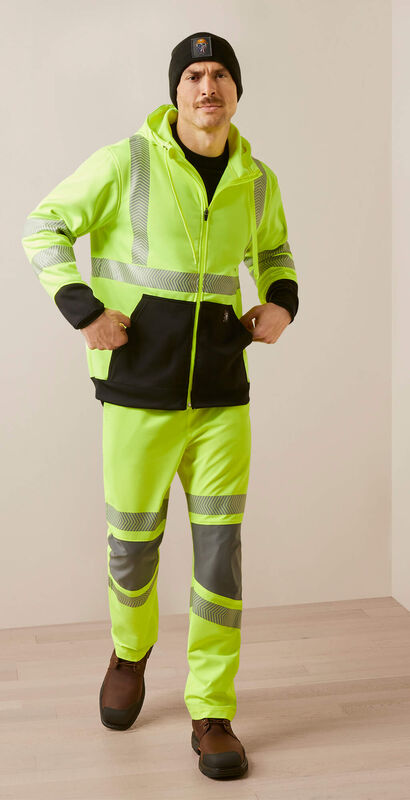 Rebar WorkTek Hi-Vis Full Zip Hoodie Full